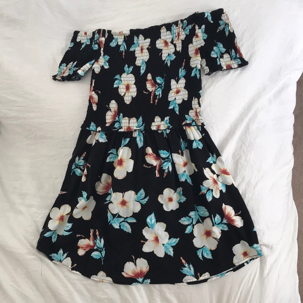 off the shoulder floral dress
